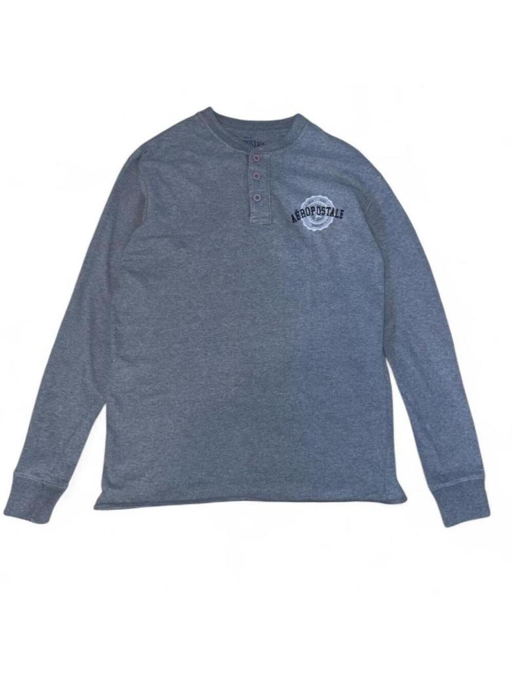 Gray Aeropostale long sleeve Henley shirt Mens L